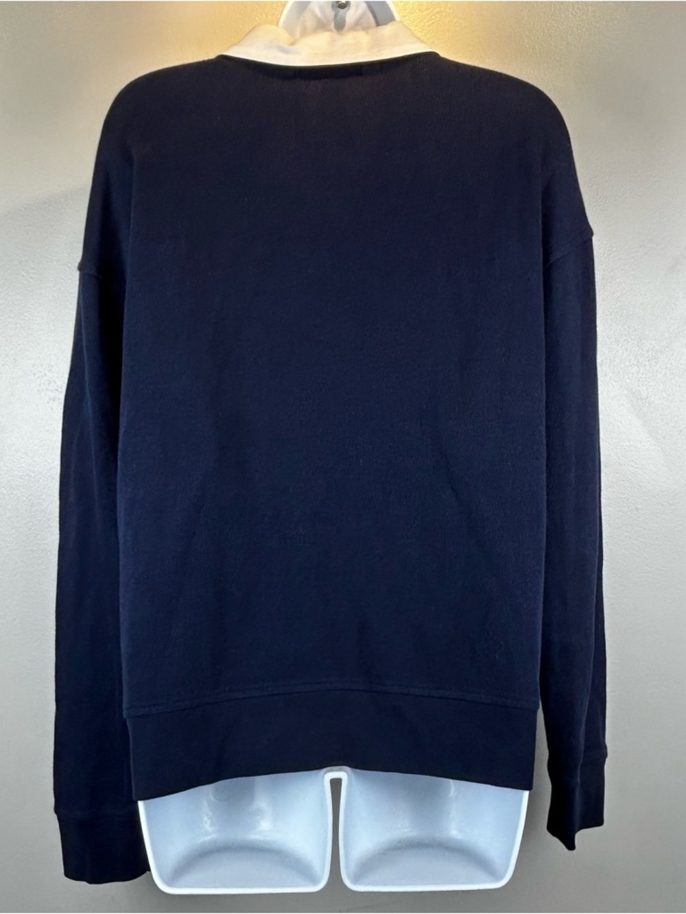 Lauren Ralph Lauren Cardigan Jacket Womens L Navy Blue Nautical Preppy Old Money - Picture 2 of 14
